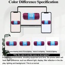 Knitted Hair Yarn For Braids 100% Knitted Hair Acrylic Yarn For African Braids/Spring Twist/Faux Locs/Wraps With Crochet Hook - Red Violet - View 9