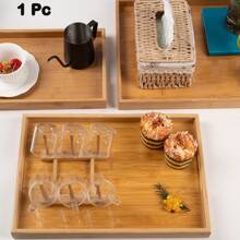 1 pièce Plateau de service en bambou avec poignées, plateau à petit-déjeuner rectangulaire, plateau repas utilisé dans la chambre, la cuisine, le salon (kaki), cuisine, cadeau de Noël