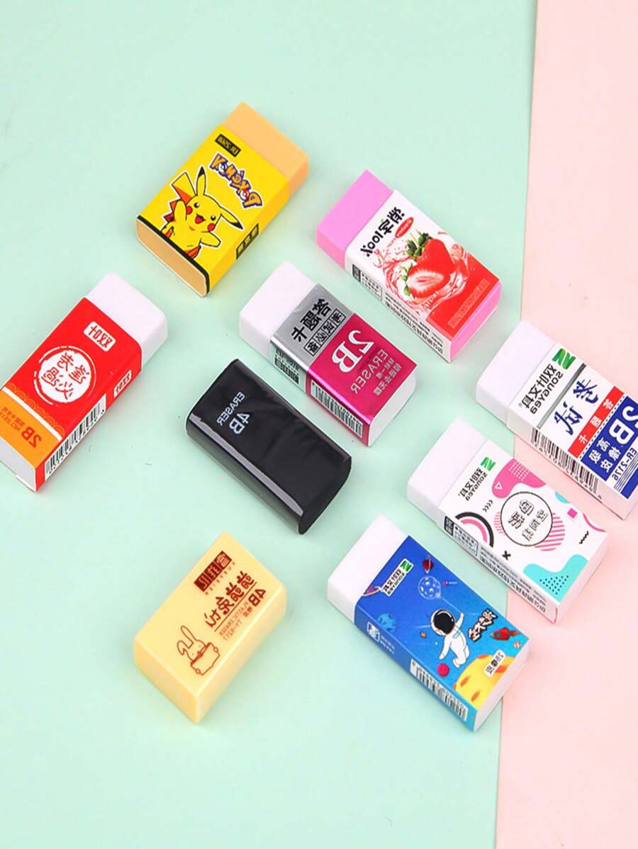 1入組彩虹橡皮擦盒裝包含10片,適用於b2考試和藝術