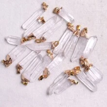 1pc Asymmetrical Shape Natural Rock Crystal Stone Pillar Pendant Necklace Women Fashion White Clear Quartz Chain Healing Choker Jewelry For Women Girls Gifts - Irregular Strips - View 8