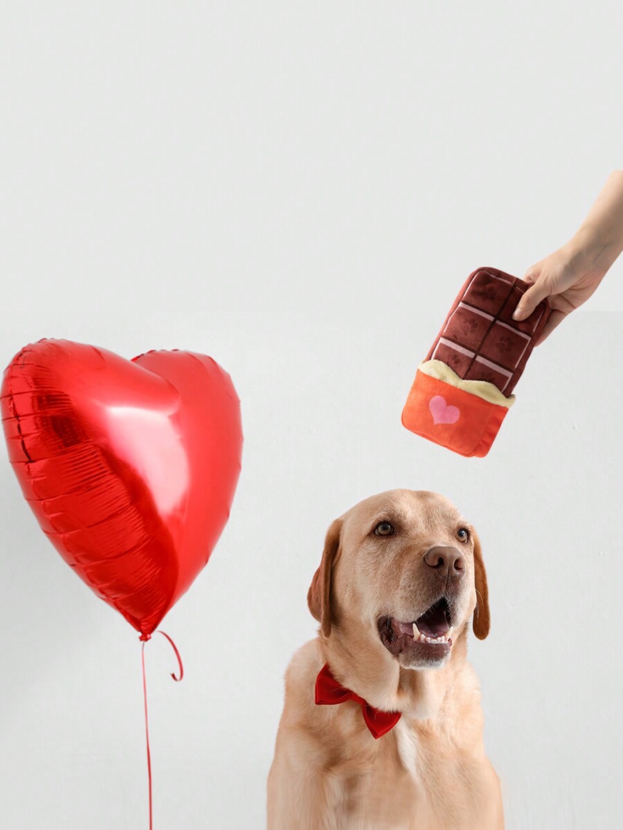 1pc ChocolateShaped Dog Toy With Sound, Food Hiding And Plush Covering