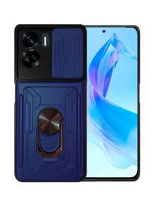 Heavy Duty Case With Ring Holder And Card Slot Bumper For Honor 90 Lite - 藍色 - 查看 1