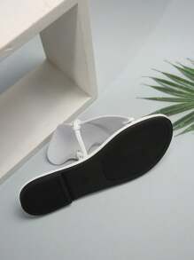 Pantofole piatte stampate di farfalla comode per le donne 2024, scarpe da spiaggia alla moda e versatili per signora - Bianco - Visualizzare 8