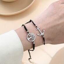 不锈钢套件手链手工编织可调节爱情蝴蝶四叶草12件不锈钢手链情人节、妈妈、母亲、母亲节、礼物 - 12pcs手鍊套裝 - 查看 5