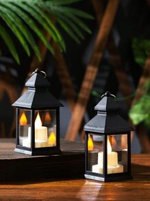 1 szt. Lampa wisząca LED w stylu vintage, w tym bateria, przenośna lampa wiatrowa do dekoracji stołu w pokoju festiwalowym, lampka świąteczna na wesele, lampka ozdobna do sypialni, lampka wisząca, czarna lampka, lampka nocna na Boże Narodzenie