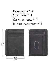 Cartera delgada minimalista de bolsillo frontal para viajes con bloqueo RFID, portacartas, portacartas de negocios, portacréditoscartas de crédito para hombres, mini cartera, cartera de tarjetas