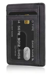 Cartera delgada minimalista de bolsillo frontal para viajes con bloqueo RFID, portacartas, portacartas de negocios, portacréditoscartas de crédito para hombres, mini cartera, cartera de tarjetas
