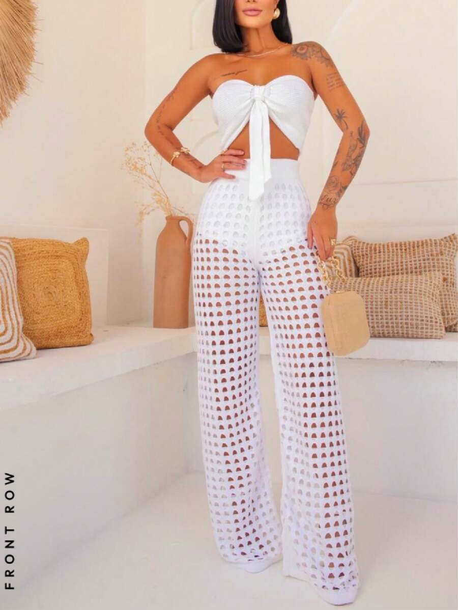 Women Two-Piece Outfits - 白色 - 查看 1