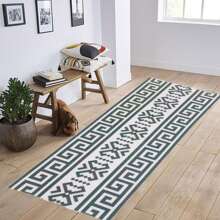 黑白色走廊地毯,波西米亞洗腳墊帶橡膠襯墊,走廊防滑地毯,農舍式地毯跑道,適用於廚房、洗衣房、入口處和臥室 - 黑與白 - 查看 5