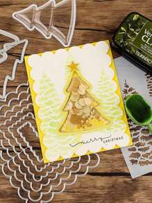 1 Juego De Troqueles De Corte Universal Con Línea Continua Interior Y Exterior: Formas De Rectángulo/cuadrado/círculo/óvalo/pentagrama/corazón - Plateado - Ver 3