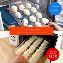 1只大容量餃子盒,特殊密封保鮮多層快速冷凍食品雲吞儲存盒,可放進冰箱冷凍保存,食品保鮮盒居家餃子盤快速冷凍雲吞冰箱盒蛋盒 - 綠色 - 查看 6