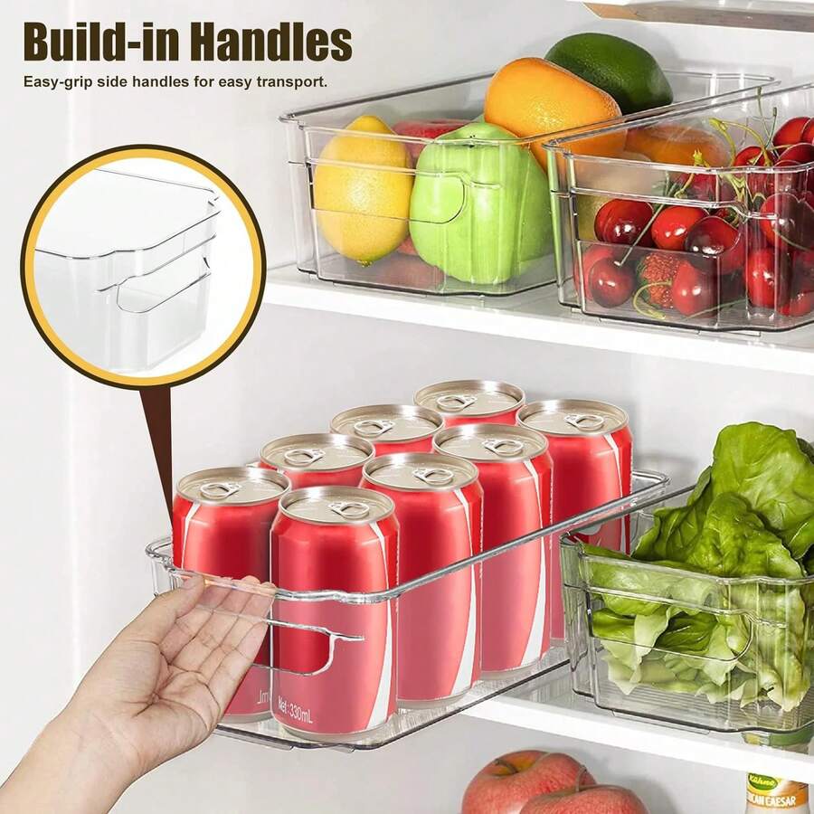 Refrigerator Organizer Bins 6 Pack Fridge Storage Clear Stackable