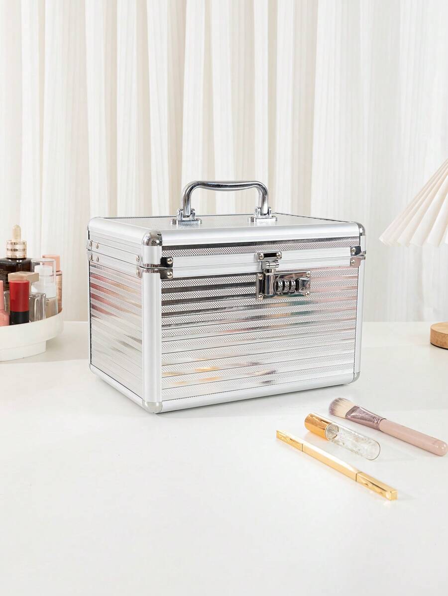 女士時尚多功能化妝盒 - 銀色 - 查看 1