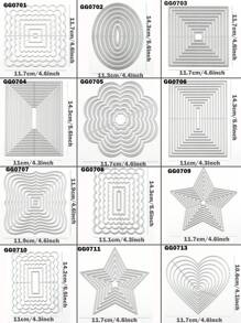 1 Juego De Troqueles De Corte Universal Con Línea Continua Interior Y Exterior: Formas De Rectángulo/cuadrado/círculo/óvalo/pentagrama/corazón - Plateado - Ver 9