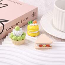 8入組逼真樹脂迷你甜點蛋糕模型,diy裝飾用 - 彩色 - 查看 5
