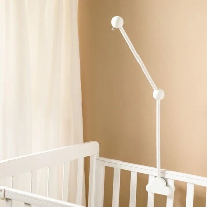 1pc Cloud Shaped Baby Bed Bell Holder With Padding, Wooden Rotatable Double Hook Bed Hanger, Multi-Functional, Suitable For Baby Bed Hanging Love Valentine