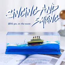 1 Pieza Botella Decorativa Fluida Al Estilo De Barco De Crucero Para Escritorio De Oficina En El Hogar, Decoración Para La Habitación - velero - Ver 1