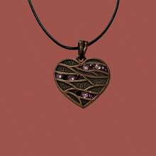 Collar de Corazon Color Bronce - Bronce antiguo - Ver 2