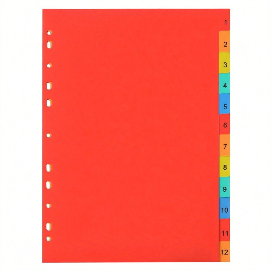 11 Nhẫn Chữ số Đối với 3 khoen tròn Binder    A4 Chỉ mục A4 Chất đóng gáy A4 Quyển sổ Màu sắc Chỉ mục Giấy Loose Quyển sổ Đục lỗ Bìa đựng hồ sơ Văn phòng PVC - Cấp 12 - Xem 1