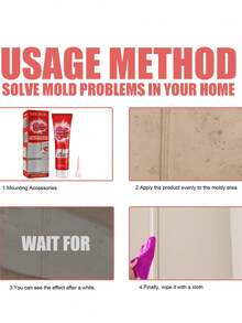 1pc Mold Remover Gel For Furniture, Tile, Wall Cleaning - Red - View 5