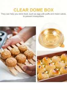 10入組,可愛加厚透明圓蓋便攜式烘焙盒,小蛋糕包裝盒,附透明圓頂蓋,迷你甜點蛋糕盒,透明杯餐點烘焙包裝盒,婚禮派對禮品,聖誕情人節禮物,糖果巧克力盒裝用品 - 彩色 - 查看 6