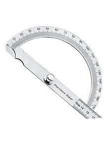 1pc 180 Digital Protractor Stainless Steel Protractor Swing Arm Protractor 180 Degree Protractor Angle Gauge Stainless Steel Protractor Ruler Round Head Protractor Goniometer - Silver - View 5