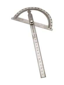 1pc 180 Digital Protractor Stainless Steel Protractor Swing Arm Protractor 180 Degree Protractor Angle Gauge Stainless Steel Protractor Ruler Round Head Protractor Goniometer - Silver - View 1