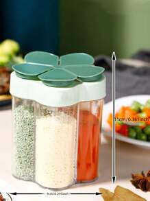 5 In 1 Travel Spice Containers Multifunctional Flap Seasoning Container Shaker Jars Seasoning Jar Spice Bottle Sealed Lid Kitchen Spice Tank Rack Kitchen Spice Rack Clear Plastic Container Jars Concise Ang Practical Perfect For Bbq Camping Hiking Barbecue Travel And Kitchen(Green) - Green - View 6