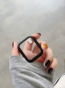 二合一表带和表壳套装，黑色柔软舒适硅胶运动表带，超薄钢化玻璃屏幕保护膜，兼容 Series Ultra/SE/11/10/9/8/7/6/5/4/3/2/1，兼容 表带 38/40/41/42/44/45/46/49 毫米 - 黑色 - 查看 4