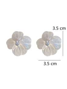 1 Pair Fashionable Flower Decor Ear Studs, Suitable For Daily Wear For Women
