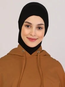 1 件女士长袍配饰经典丝质长帽檐即时头巾围巾运动帽头巾适合日常佩戴和运动头带透气帽下女士面纱