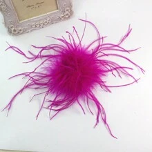 Pink Feather Brooch - Hot Pink - View 1