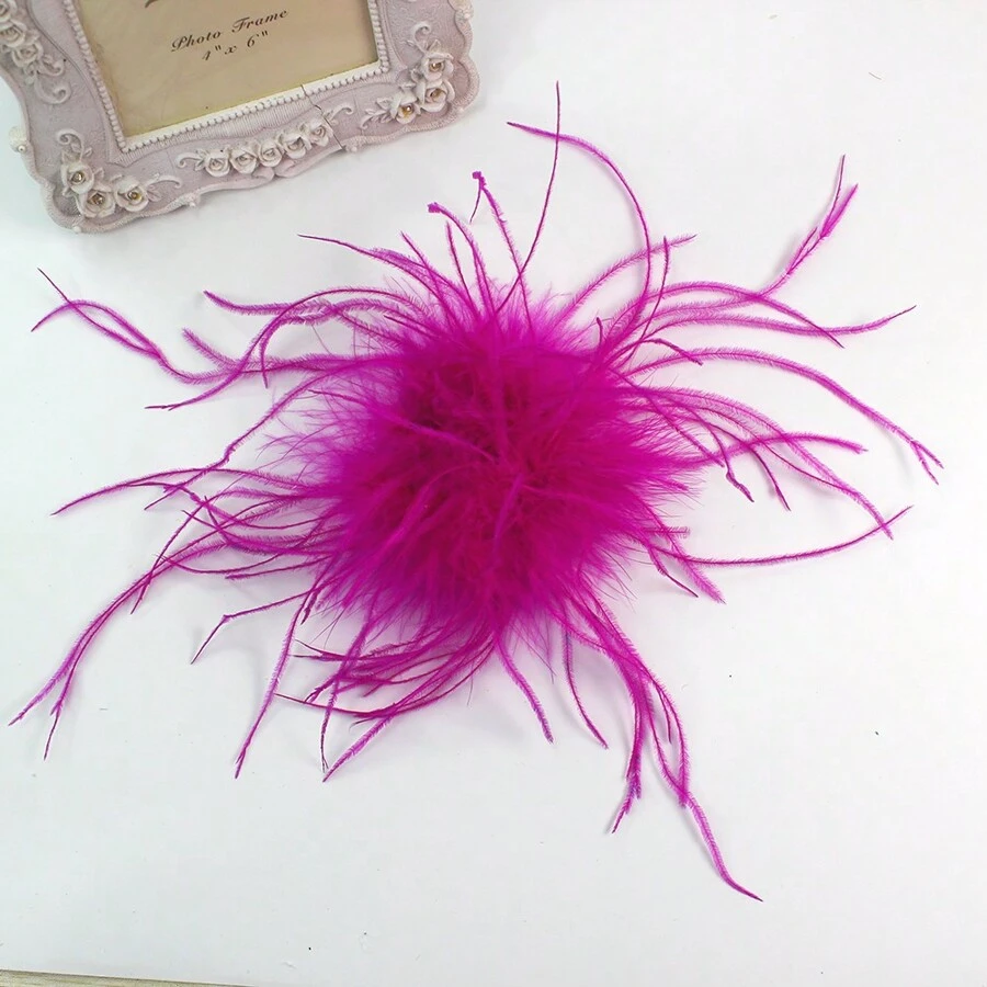 Pink Feather Brooch - Hot Pink - View 1