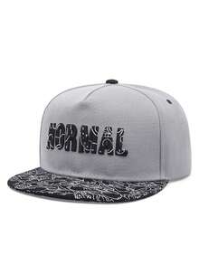 1 件装男士时尚 NORMAL 刺绣嘻哈帽，时尚户外可调节防晒男女情侣棒球帽，适合春秋旅行、海滩派对 - 灰色 - 查看 7