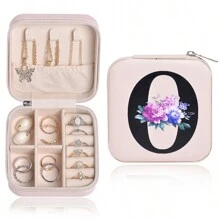 Travel Jewelry Box Jewelry Storage Box Jewelry Box, Essential Accessories For Travel Honeymoon, Bridesmaid Proposal Gift, Wedding Engagement Gift, Small Mini Earring Ring Jewelry Box Storage Box Without Mirror-Pink(Jewelry  Not  Included) - Pink - View 7