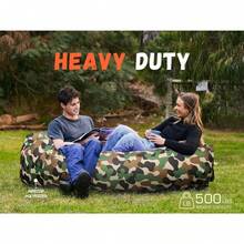 Inflatable Lounger Air Sofa Chair–Camping & Beach Accessories–Portable Water Proof Couch For Hiking, Picnics, Outdoor, Music Festivals & Backyard–Lightweight And Easy To Set Up Air Hammock - 綠色 - 查看 4