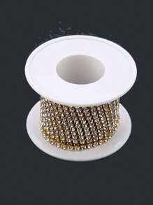 1入組-5米diy鑲嵌鏈,鑲嵌鏈裝飾,鑲嵌爪鏈 - 金色 - 查看 3