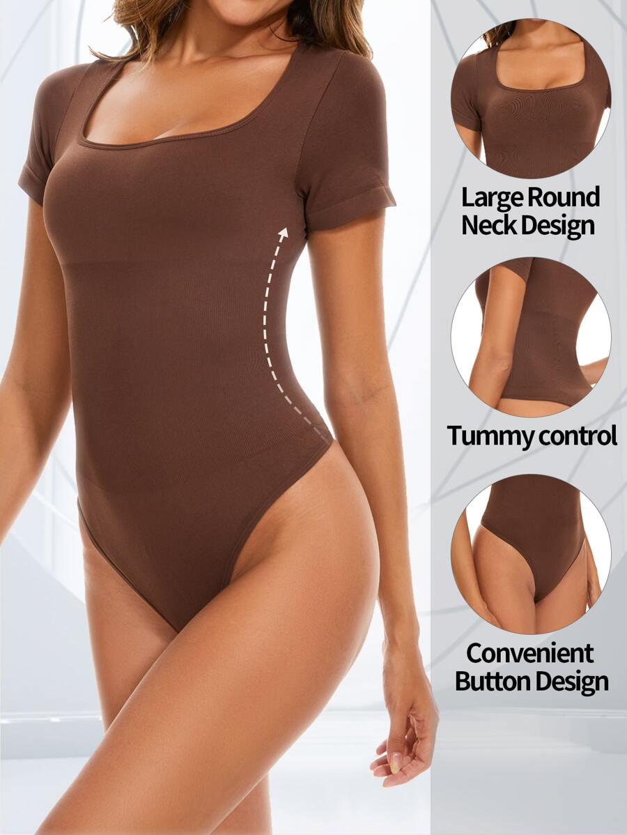 Máy định hình cơ thể cho nữ, Bộ đồ liền thân ngắn tay có kiểm soát bụng và dây nịt eo