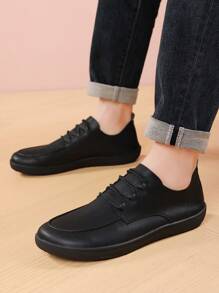 Zapatos De Hombre Mocasines Cómodos Y Transpirables De Punta Ancha, Zapatos Planos Con Puntera Ancha Y Sin Tacón Para Los Pies Descalzos, Zapatos De Gran Tamaño Para Hombre. - Negro - Ver 5