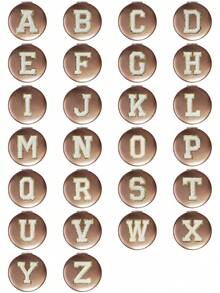 1 Hộp đựng trang sức tròn di động PU đựng trang sức, vòng cổ, khuyên tai, nhẫn, trưng bày nhiều ngăn, hộp đựng đồ du lịch có thêu 26 chữ cái từ A đến Z - Vàng - Xem 7