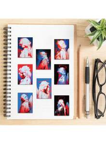 50入組天使設計防水貼紙,適用於行李箱、滑板、隨行杯、手機、平板電腦裝飾 - 彩色 - 查看 8