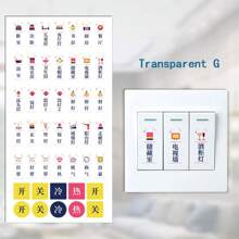 1 件發光燈開關貼紙,家用電箱標籤,創意插座面板指示牆貼 - 彩色 - 查看 5