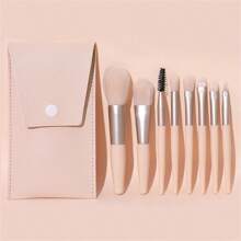 Bộ Cọ Trang Điểm Mini 8 Chiếc, Bộ Cọ Phấn Che Khuyết Điểm Di Động, Lông Mềm, Dùng Cho Mỹ Phẩm Làm Đẹp, Dụng Cụ Phấn Mắt - Màu be - Xem 2