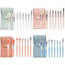 Bộ Cọ Trang Điểm Mini 8 Chiếc, Bộ Cọ Phấn Che Khuyết Điểm Di Động, Lông Mềm, Dùng Cho Mỹ Phẩm Làm Đẹp, Dụng Cụ Phấn Mắt - Màu be - Xem 7