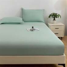 1入組防水床單，簡約純色床罩，分離污垢，可機洗 - 彩色 - 查看 6