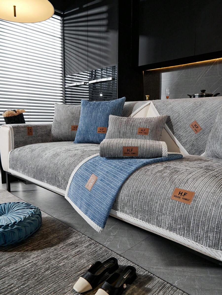 1 Miếng Dày lên Đệm sofa , Bắc Âu hiện đại Phong cách Thú cưng Chống lại Và Chống trơn trượt Khăn Sofa , Mùa Xuân Mùa thu Thú cưng Thân thiện Chống xước Bọc ghế sofa , Thích hợp Đối với Phòng khách Hình chữ L Sofa , 1/2/3/4 An ninh Sofa ( Riêng biệt ) - Màu Xám nhạt - Xem 1