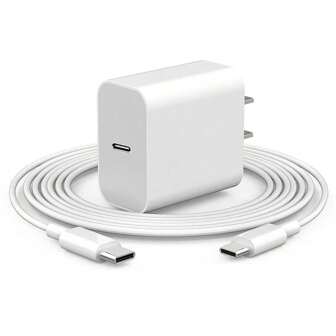 20W PD 充电器套件：1 个彩色 20W 快速充电适配器 + 1 个 3.3 英尺/100 厘米 USB C 至 C 高速数据传输充电线，兼容 15 Pro Max/15 Pro/15 Plus/15 和 S25/S24 Ultra/S24/S23 Ultra/S23/S22/S21 系列快速充电，适用于旅行、办公室、宿舍和家庭