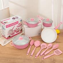 Complete Kitchen Set 15 Pieces Cookware Pan - Blue - View 4