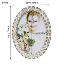 8x10 Pearl Picture Frame With Crystal For Wedding,Silver Plated With High Definition Glass Photo Frames With Rhinestones Horizontal And Vertical Decor Tabletop Display (Real Glass)… - Multicolor - View 4