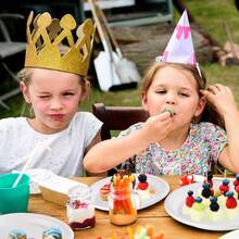 JOLLY CHEF 9 Inch Compostable Paper Plates, EcoFriendly Disposable Party Plates Bulk, Paper Plate Heavy Duty 125 Pack , For Christmas Party - White - View 6